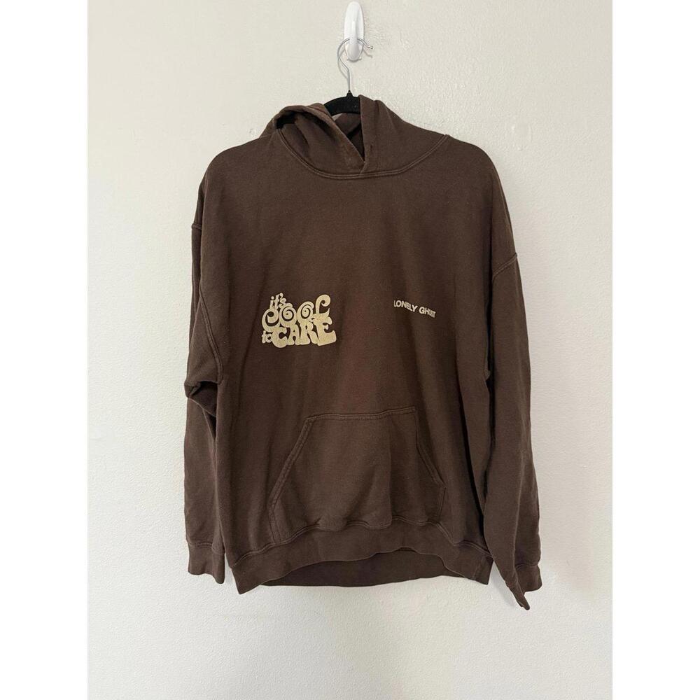 Lonely ghost brown hoodie size large